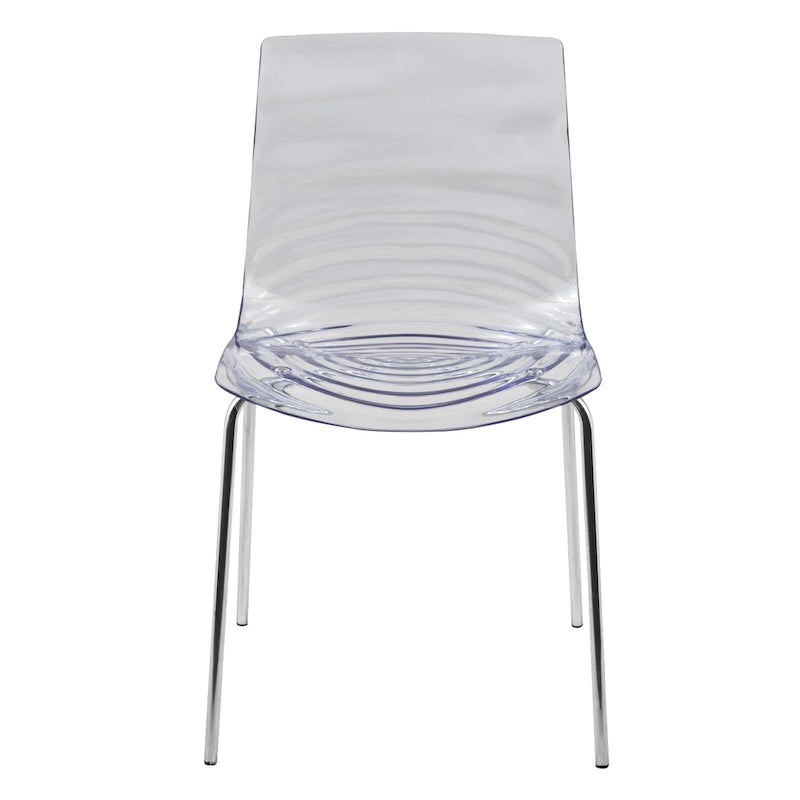 Chaise de salle à manger Astor en acrylique avec pieds chromés (lot de 2) - Chaise d'appoint moderne