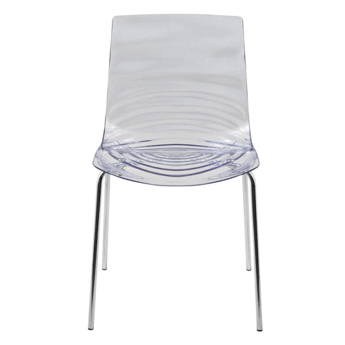 Chaise de salle à manger Astor en acrylique avec pieds chromés (lot de 2) - Chaise d'appoint moderne