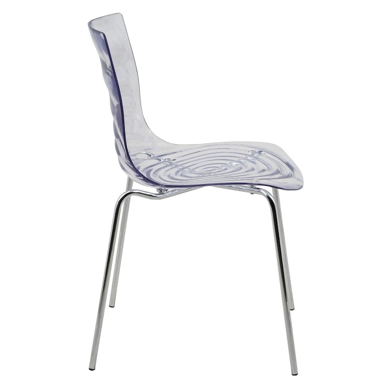 Chaise de salle à manger Astor en acrylique avec pieds chromés (lot de 2) - Chaise d'appoint moderne