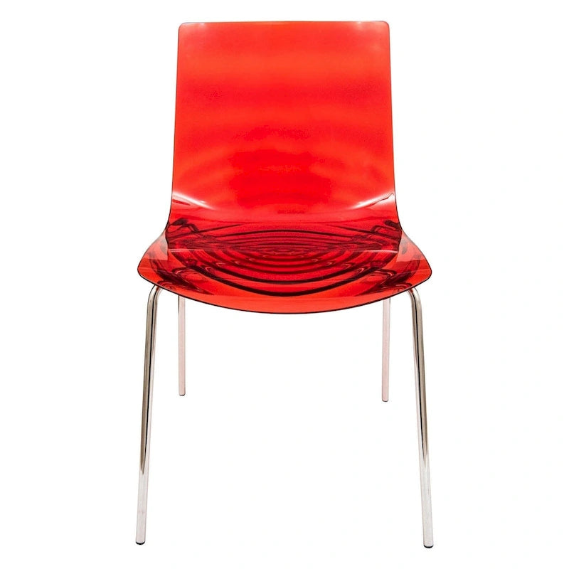 Chaise de salle à manger Astor en acrylique avec pieds chromés (lot de 2) - Chaise d'appoint moderne