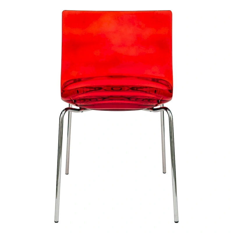 Chaise de salle à manger Astor en acrylique avec pieds chromés (lot de 2) - Chaise d'appoint moderne