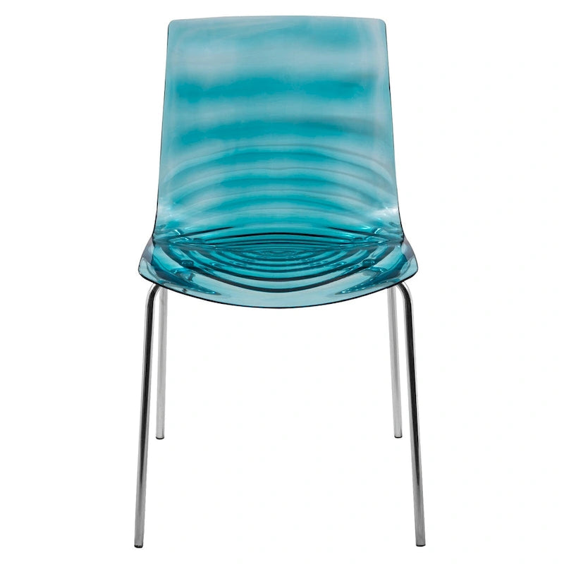 Chaise de salle à manger Astor en acrylique avec pieds chromés (lot de 2) - Chaise d'appoint moderne