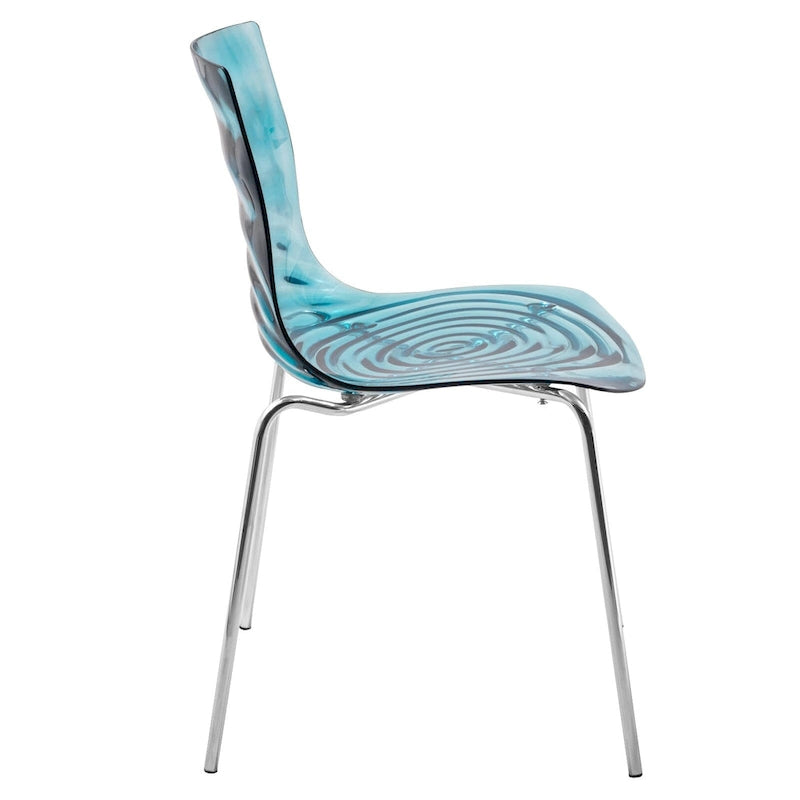 Chaise de salle à manger Astor en acrylique avec pieds chromés (lot de 2) - Chaise d'appoint moderne