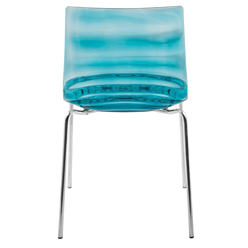 Chaise de salle à manger Astor en acrylique avec pieds chromés (lot de 2) - Chaise d'appoint moderne