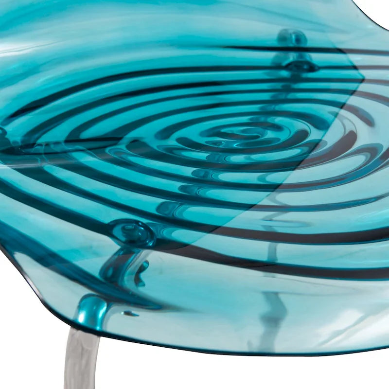 Chaise de salle à manger Astor en acrylique avec pieds chromés (lot de 2) - Chaise d'appoint moderne