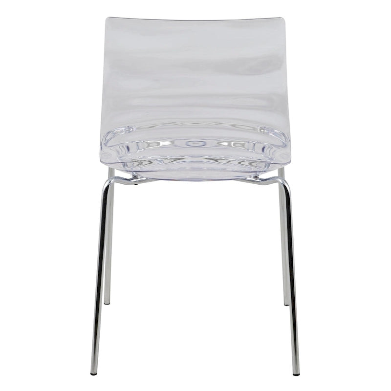 Chaise de salle à manger Astor en acrylique avec pieds chromés (lot de 2) - Chaise d'appoint moderne
