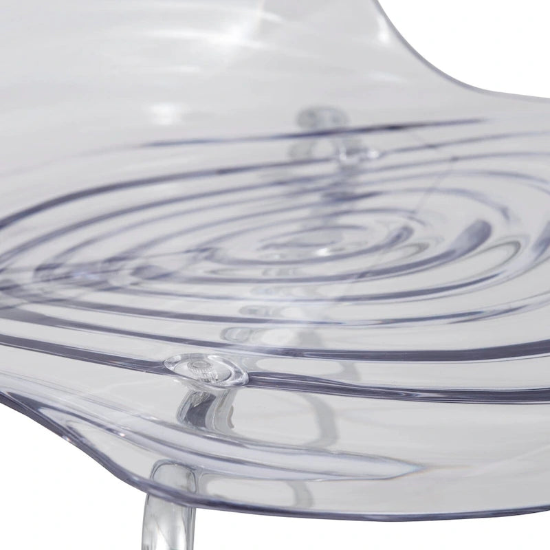 Chaise de salle à manger Astor en acrylique avec pieds chromés (lot de 2) - Chaise d'appoint moderne
