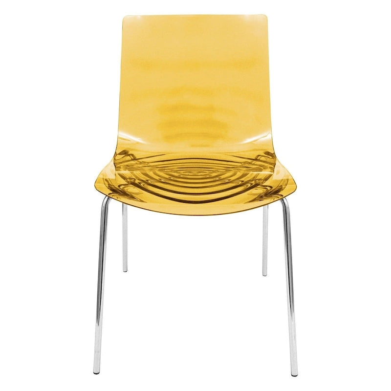 Chaise de salle à manger Astor en acrylique avec pieds chromés (lot de 2) - Chaise d'appoint moderne