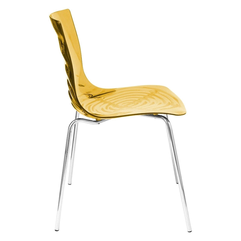 Chaise de salle à manger Astor en acrylique avec pieds chromés (lot de 2) - Chaise d'appoint moderne