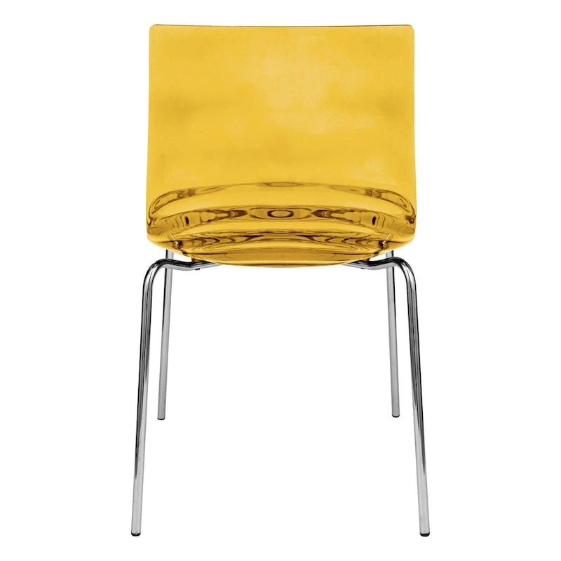 Chaise de salle à manger Astor en acrylique avec pieds chromés (lot de 2) - Chaise d'appoint moderne