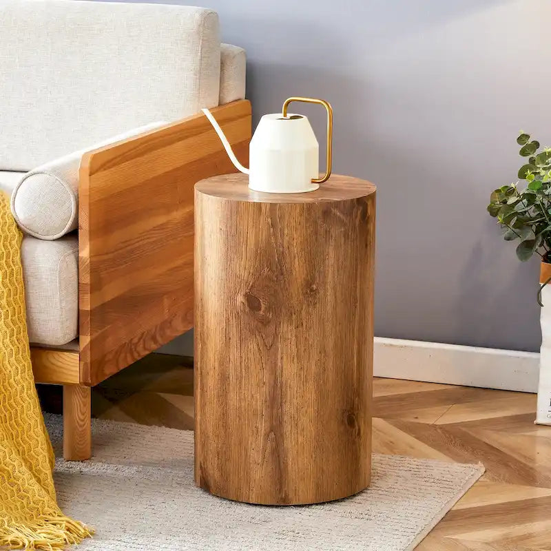 GDFStudio - Ensemble de tables basses cylindriques multi-tailles Jackson avec finition grain de bois