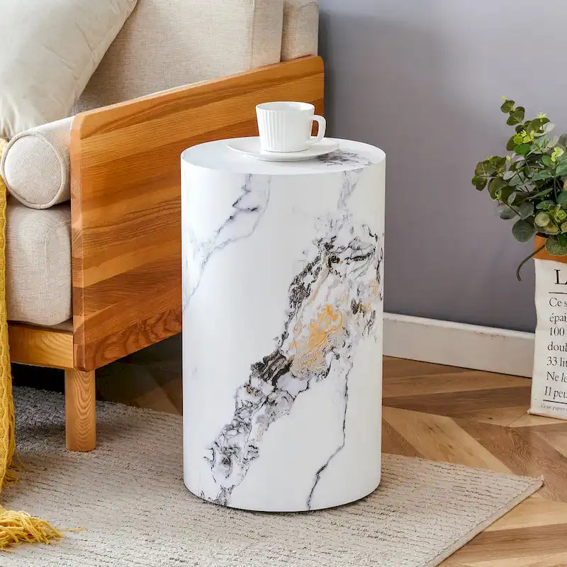 GDFStudio - Ensemble de tables basses cylindriques multi-tailles Jackson avec finition grain de bois