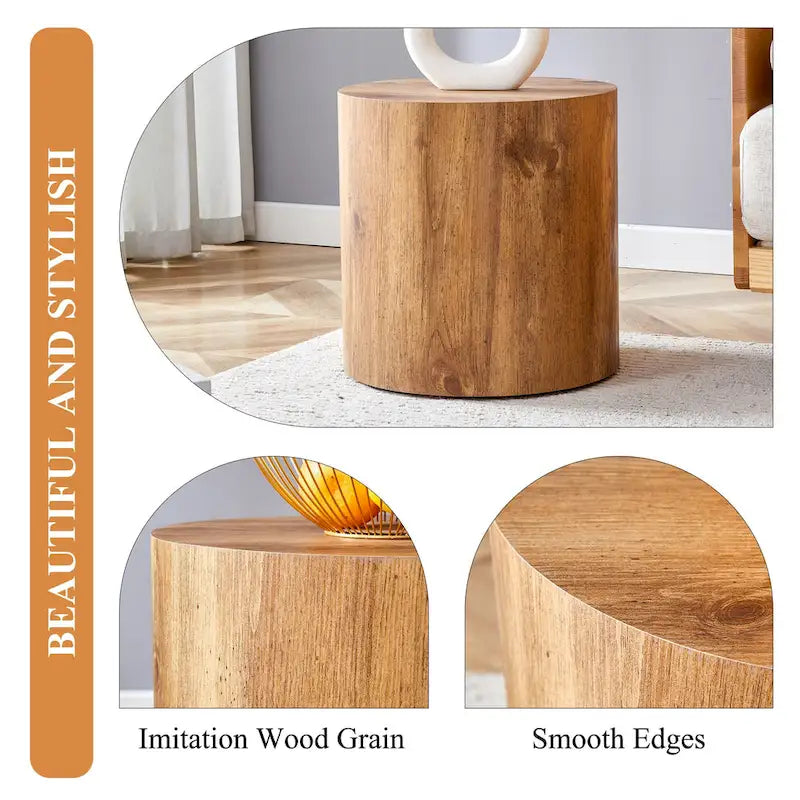 GDFStudio - Ensemble de tables basses cylindriques multi-tailles Jackson avec finition grain de bois