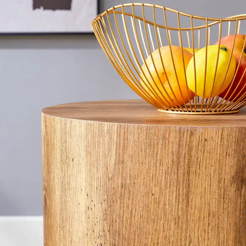 GDFStudio - Ensemble de tables basses cylindriques multi-tailles Jackson avec finition grain de bois