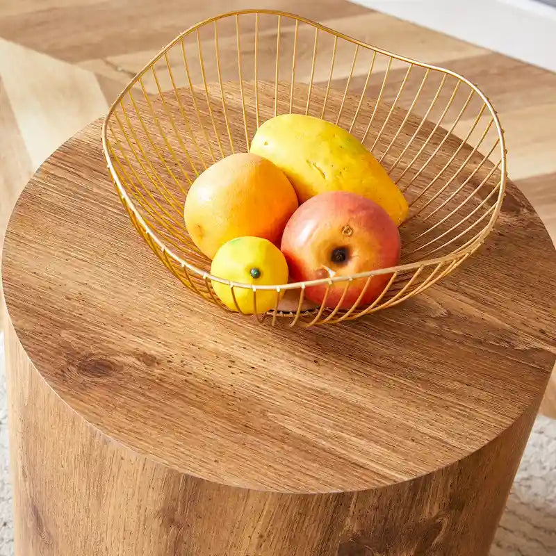 GDFStudio - Ensemble de tables basses cylindriques multi-tailles Jackson avec finition grain de bois