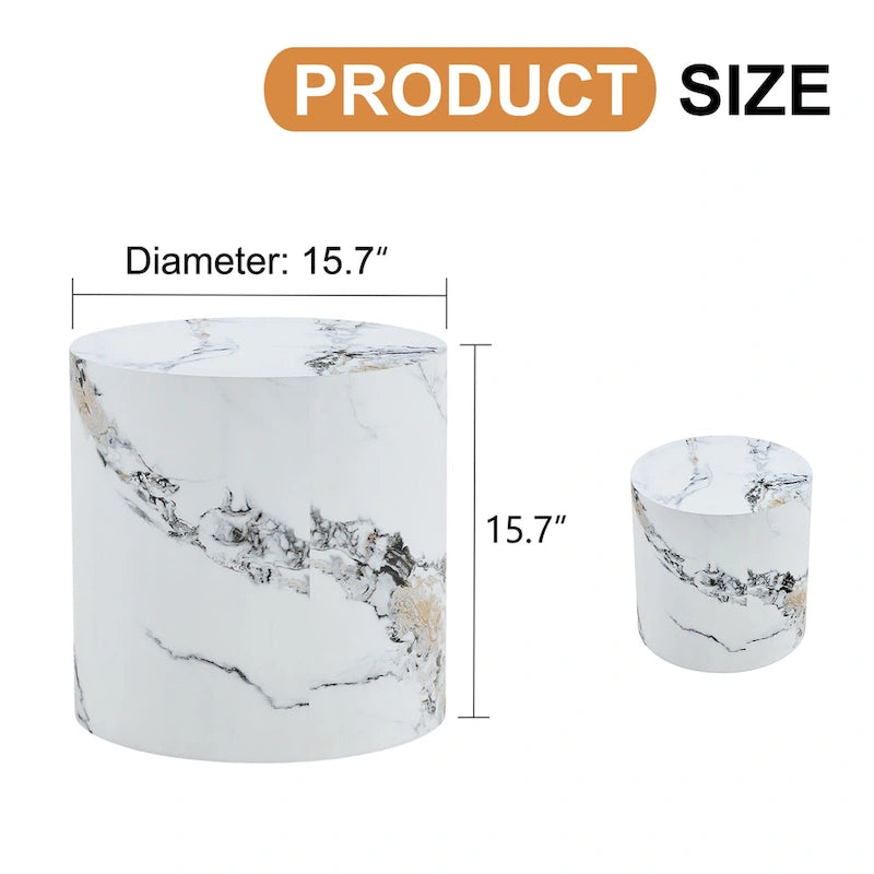 GDFStudio - Ensemble de tables basses cylindriques multi-tailles Jackson avec finition grain de bois