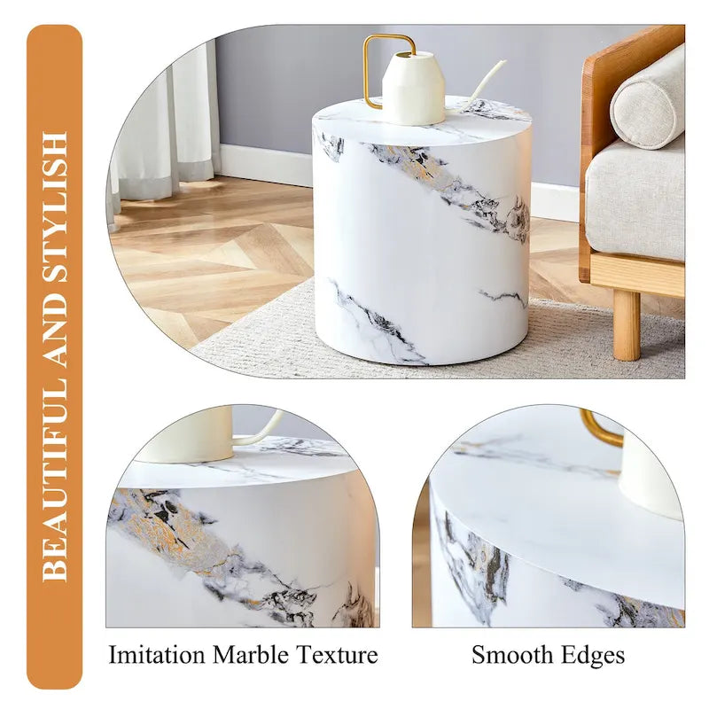 GDFStudio - Ensemble de tables basses cylindriques multi-tailles Jackson avec finition grain de bois