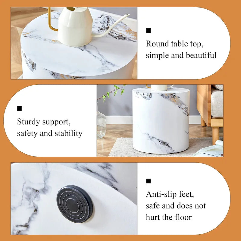 GDFStudio - Ensemble de tables basses cylindriques multi-tailles Jackson avec finition grain de bois