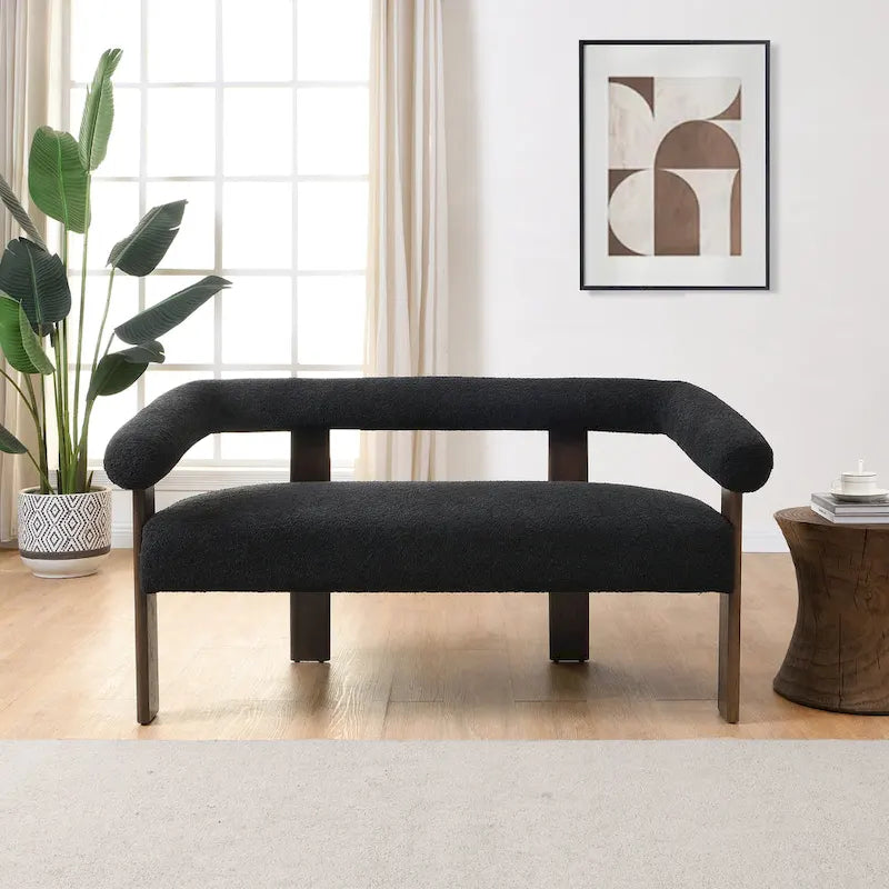 Canapé deux places Loft Round avec accoudoirs en bois d'hévéa par Christopher Knight Home