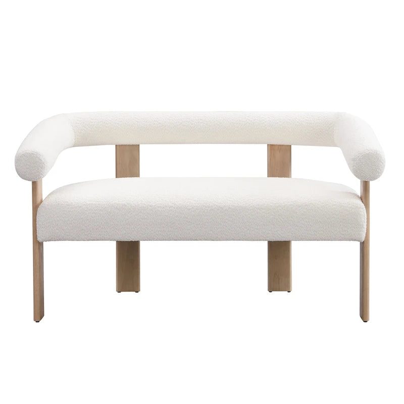 Canapé deux places Loft Round avec accoudoirs en bois d'hévéa par Christopher Knight Home