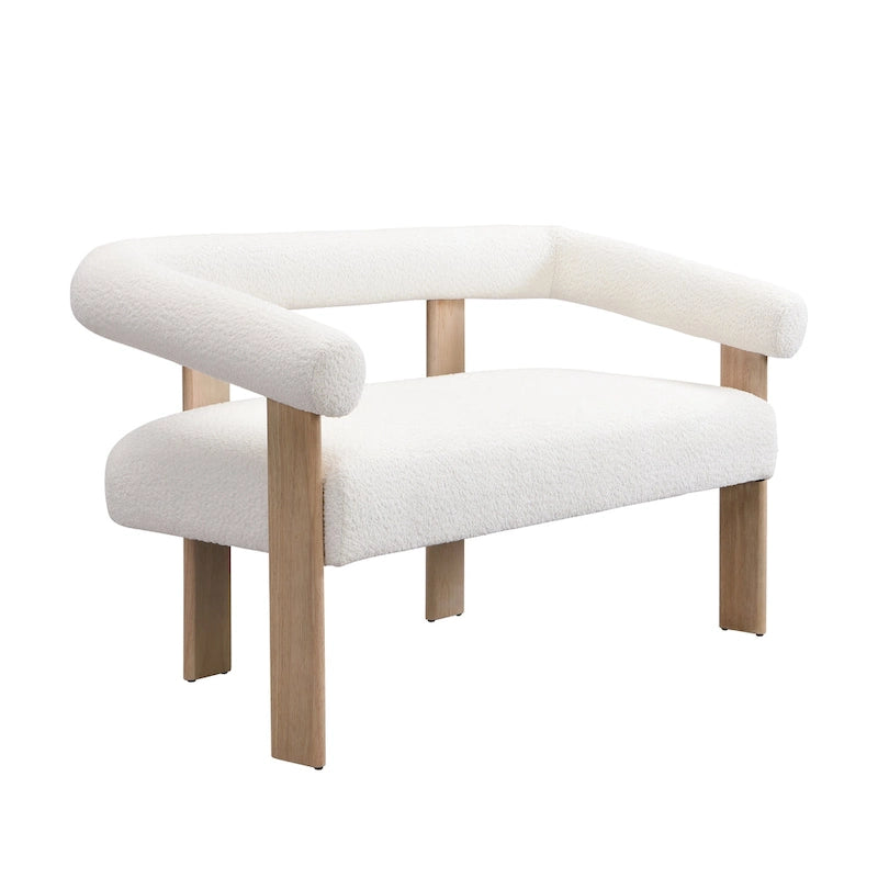 Canapé deux places Loft Round avec accoudoirs en bois d'hévéa par Christopher Knight Home