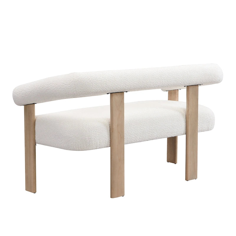 Canapé deux places Loft Round avec accoudoirs en bois d'hévéa par Christopher Knight Home