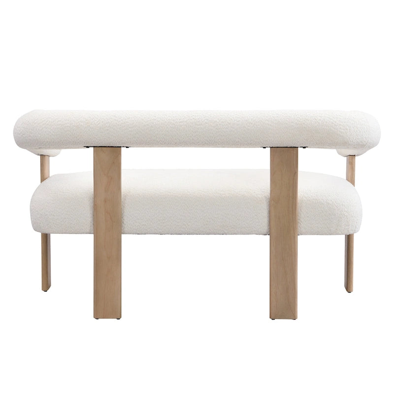 Canapé deux places Loft Round avec accoudoirs en bois d'hévéa par Christopher Knight Home
