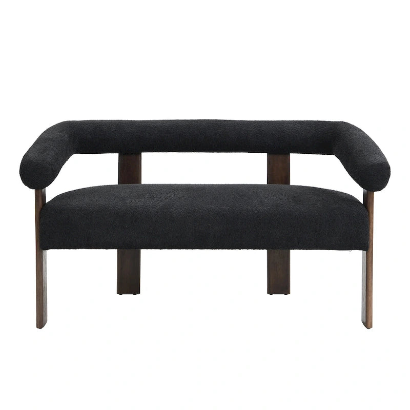 Canapé deux places Loft Round avec accoudoirs en bois d'hévéa par Christopher Knight Home