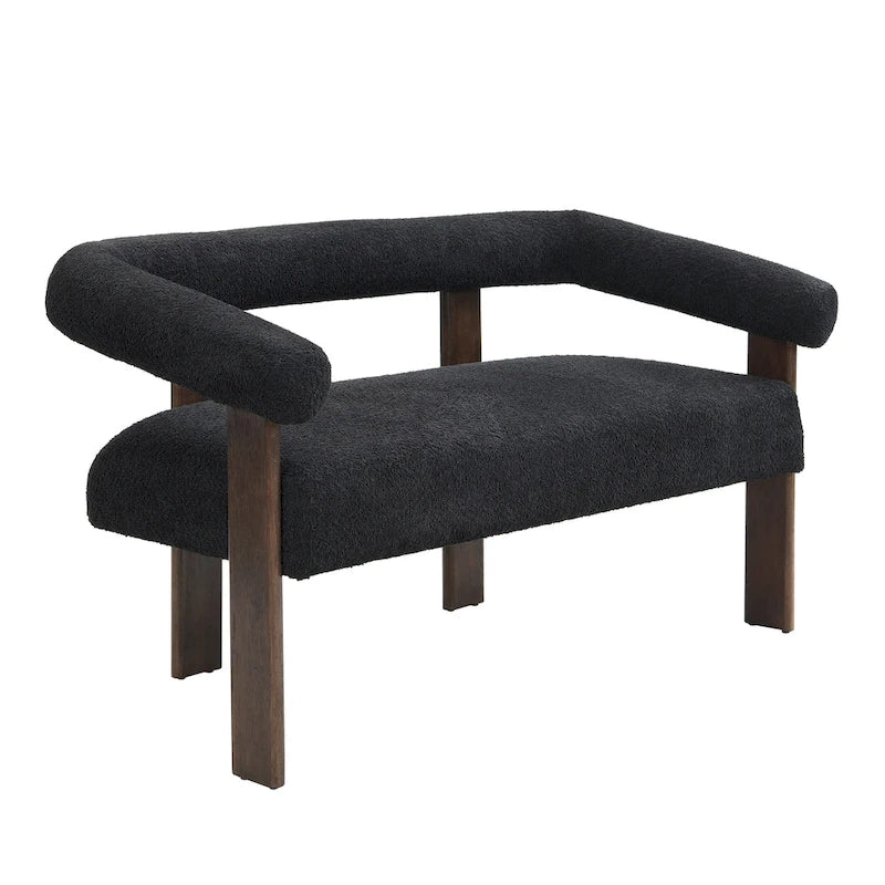 Canapé deux places Loft Round avec accoudoirs en bois d'hévéa par Christopher Knight Home