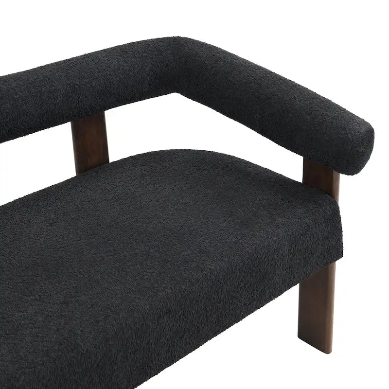 Canapé deux places Loft Round avec accoudoirs en bois d'hévéa par Christopher Knight Home