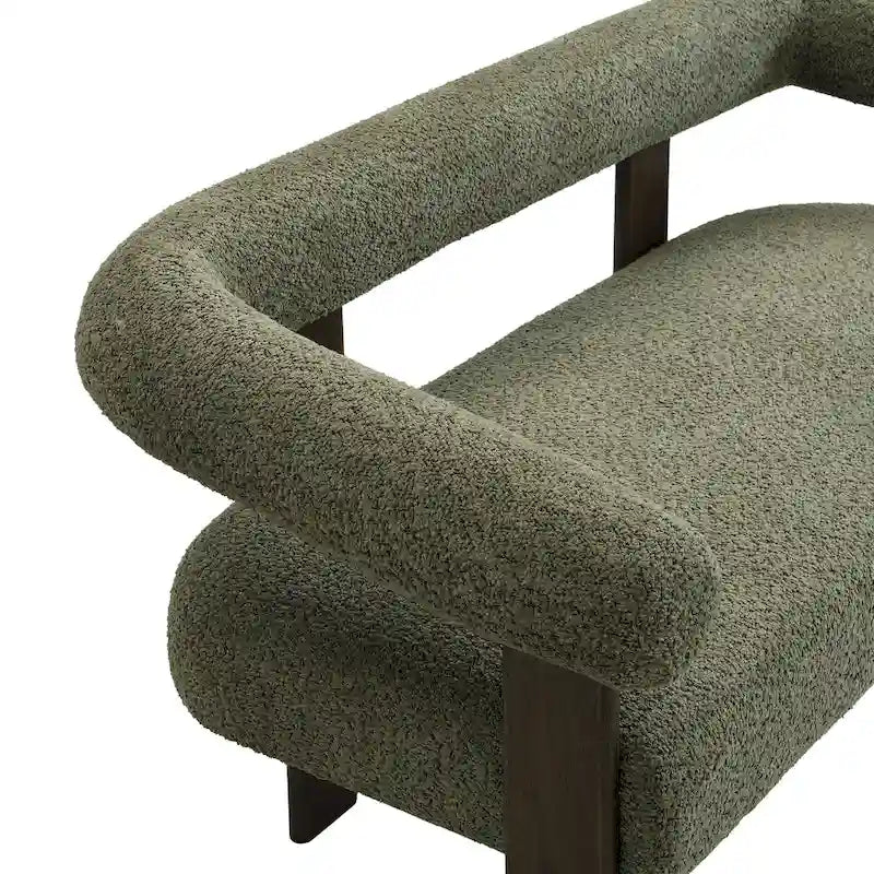 Canapé deux places Loft Round avec accoudoirs en bois d'hévéa par Christopher Knight Home