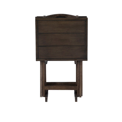 Ensemble de 4 plateaux pliants avec support - 26,5 - Gris