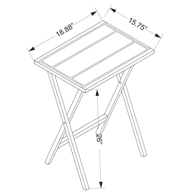 Ensemble de 4 plateaux pliants avec support - 26,5 - Gris