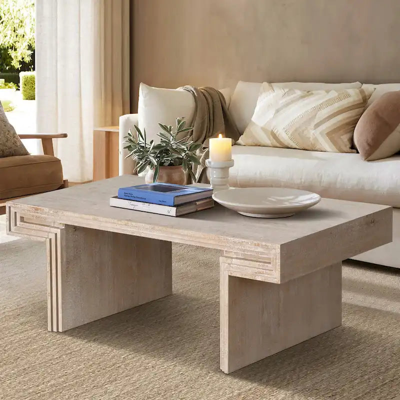 Table basse industrielle vintage haut de gamme à double niveau pour espaces de vie et de bureau