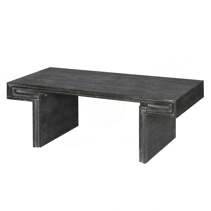 Table basse industrielle vintage haut de gamme à double niveau pour espaces de vie et de bureau