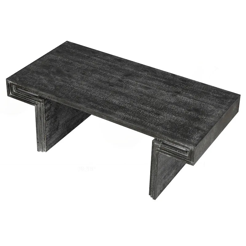 Table basse industrielle vintage haut de gamme à double niveau pour espaces de vie et de bureau