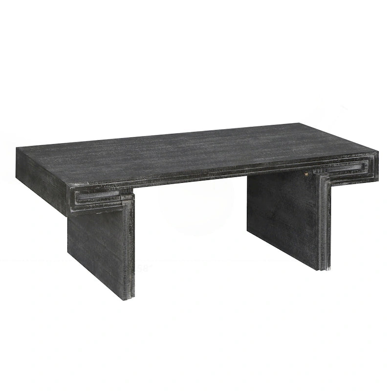 Table basse industrielle vintage haut de gamme à double niveau pour espaces de vie et de bureau