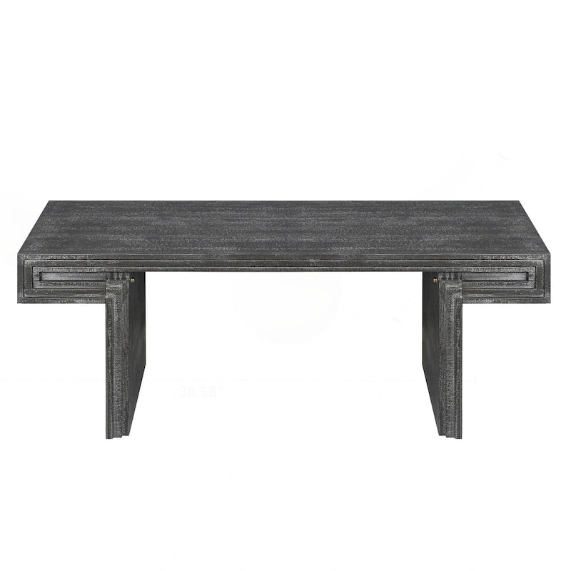 Table basse industrielle vintage haut de gamme à double niveau pour espaces de vie et de bureau