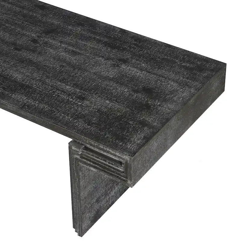 Table basse industrielle vintage haut de gamme à double niveau pour espaces de vie et de bureau