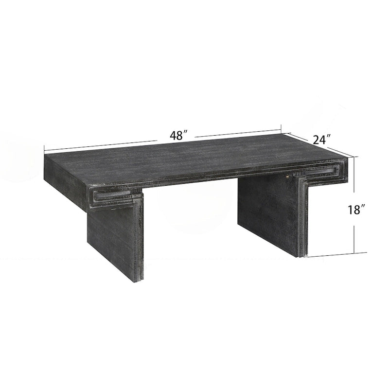 Table basse industrielle vintage haut de gamme à double niveau pour espaces de vie et de bureau