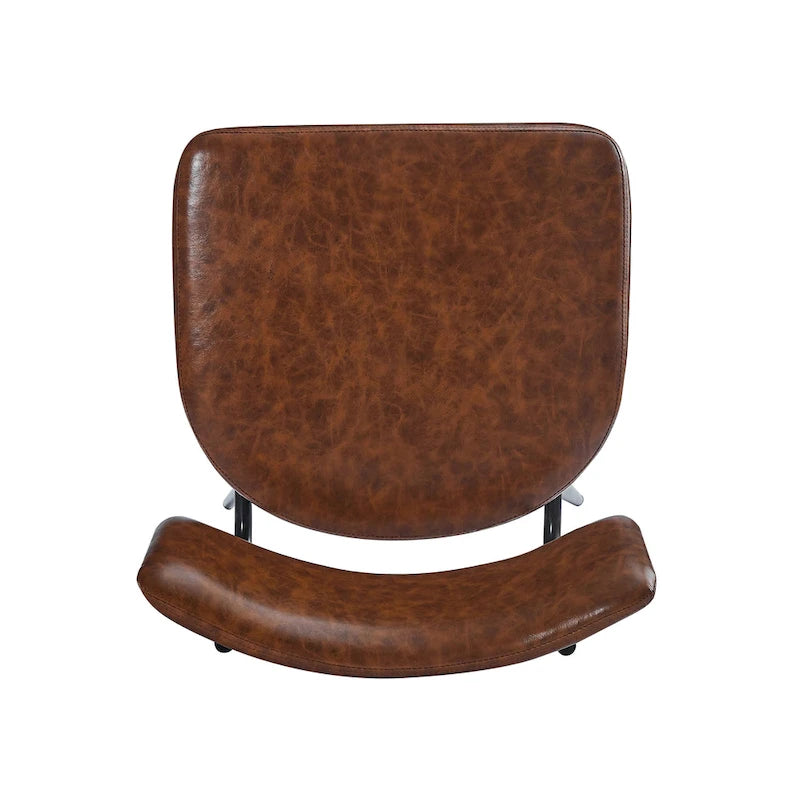 Tabourets de bar pivotants rétro Roomfitters 26, lot de 2, en similicuir avec assise rembourrée et structure en fer.