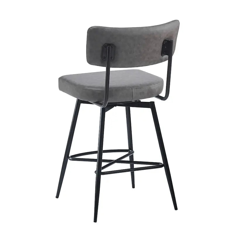 Tabourets de bar pivotants rétro Roomfitters 26, lot de 2, en similicuir avec assise rembourrée et structure en fer.