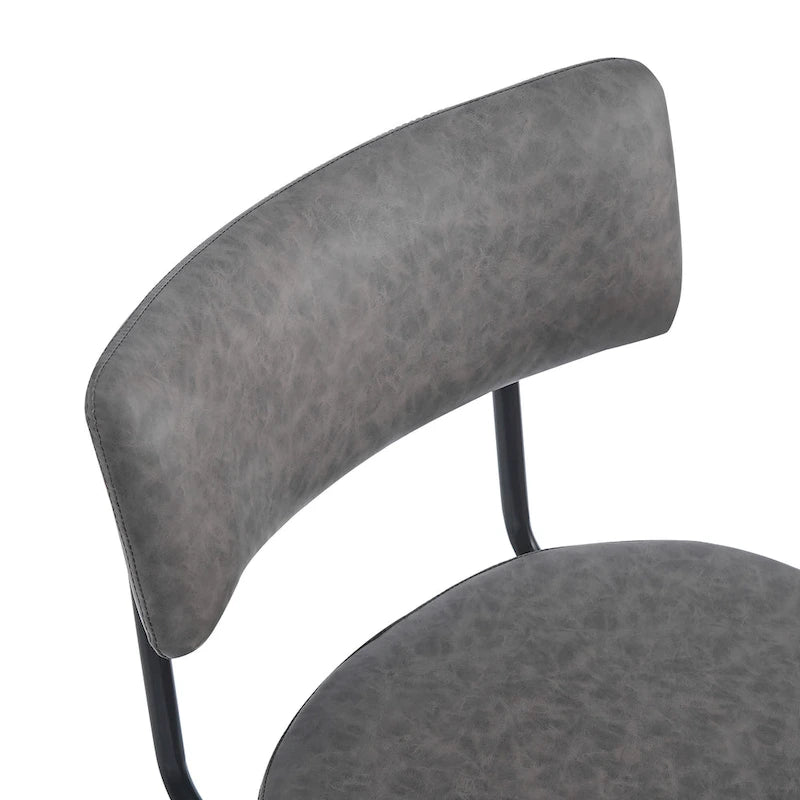 Tabourets de bar pivotants rétro Roomfitters 26, lot de 2, en similicuir avec assise rembourrée et structure en fer.