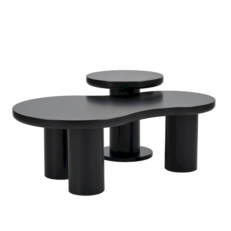 Ensemble de 2 tables basses gigognes nuage avec petite table d'appoint ronde