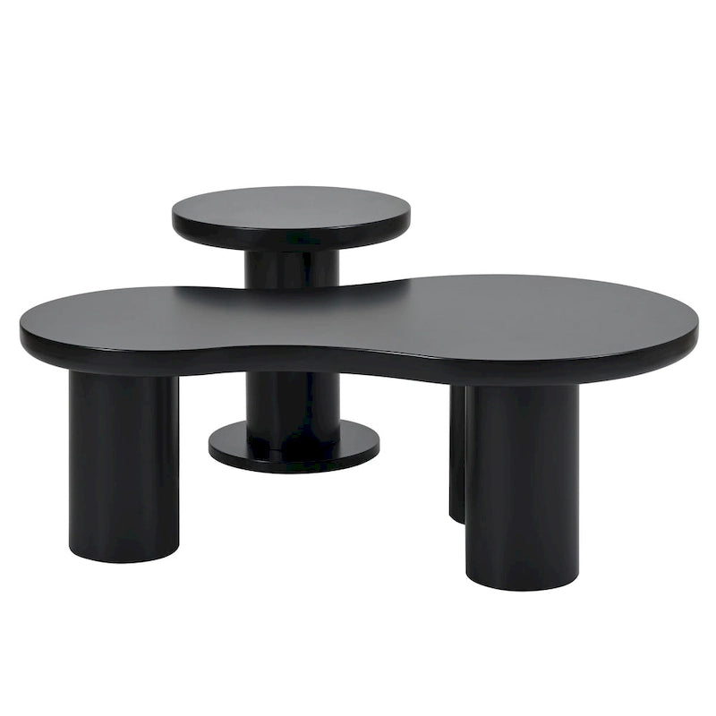 Ensemble de 2 tables basses gigognes nuage avec petite table d'appoint ronde