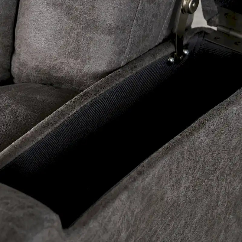 Fauteuil inclinable électrique Roomfitters 33 pouces (84 cm) avec rangement dans les accoudoirs et port USB, couleur ardoise