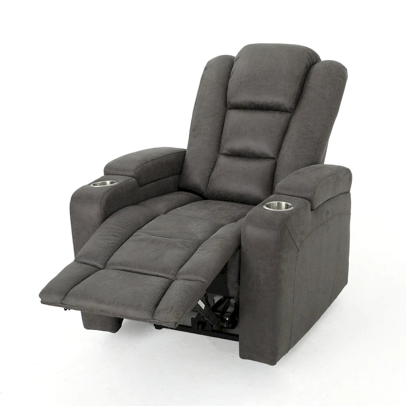 Fauteuil inclinable électrique Roomfitters 33 pouces (84 cm) avec rangement dans les accoudoirs et port USB, couleur ardoise