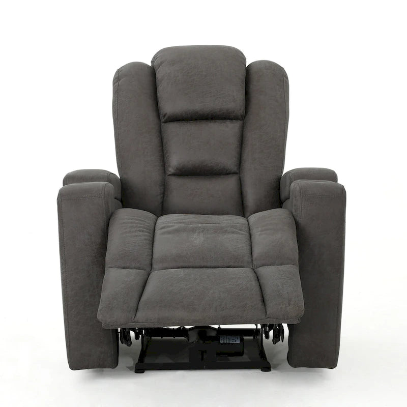 Fauteuil inclinable électrique Roomfitters 33 pouces (84 cm) avec rangement dans les accoudoirs et port USB, couleur ardoise