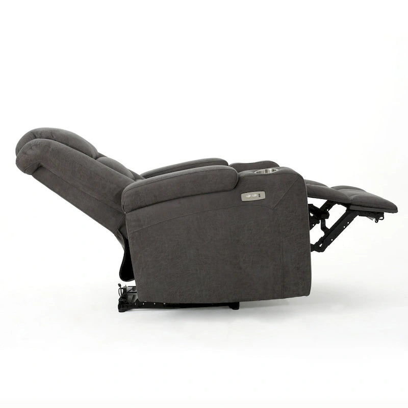 Fauteuil inclinable électrique Roomfitters 33 pouces (84 cm) avec rangement dans les accoudoirs et port USB, couleur ardoise