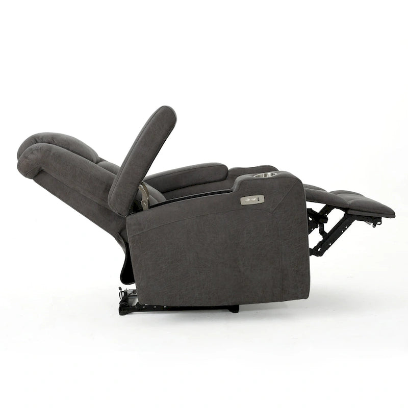 Fauteuil inclinable électrique Roomfitters 33 pouces (84 cm) avec rangement dans les accoudoirs et port USB, couleur ardoise
